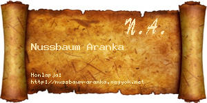 Nussbaum Aranka névjegykártya